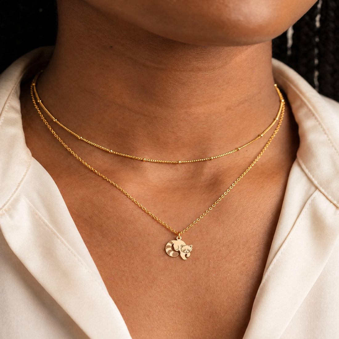 Red Panda Charm Necklace