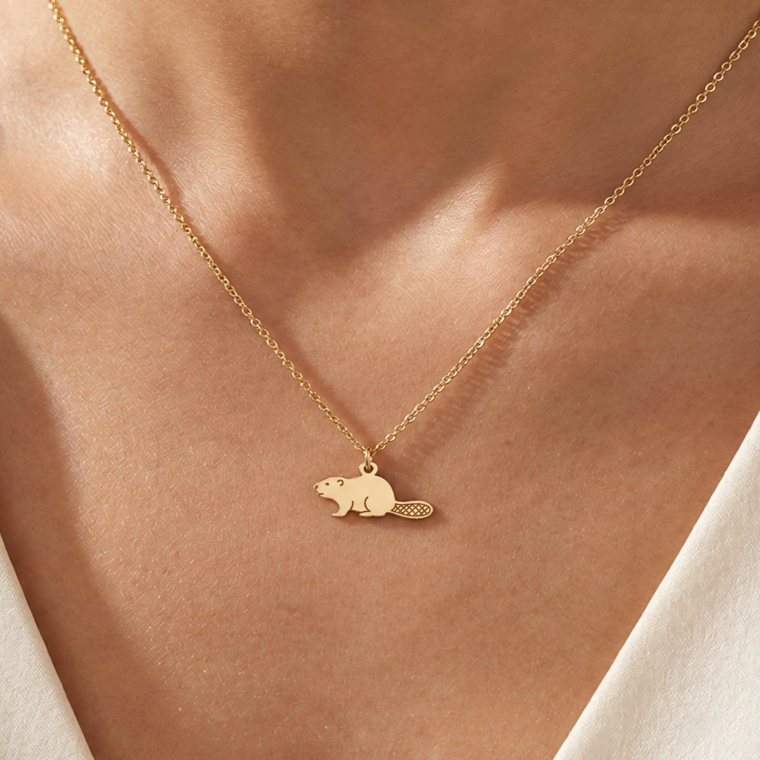 Woodland Beaver Charm Necklace