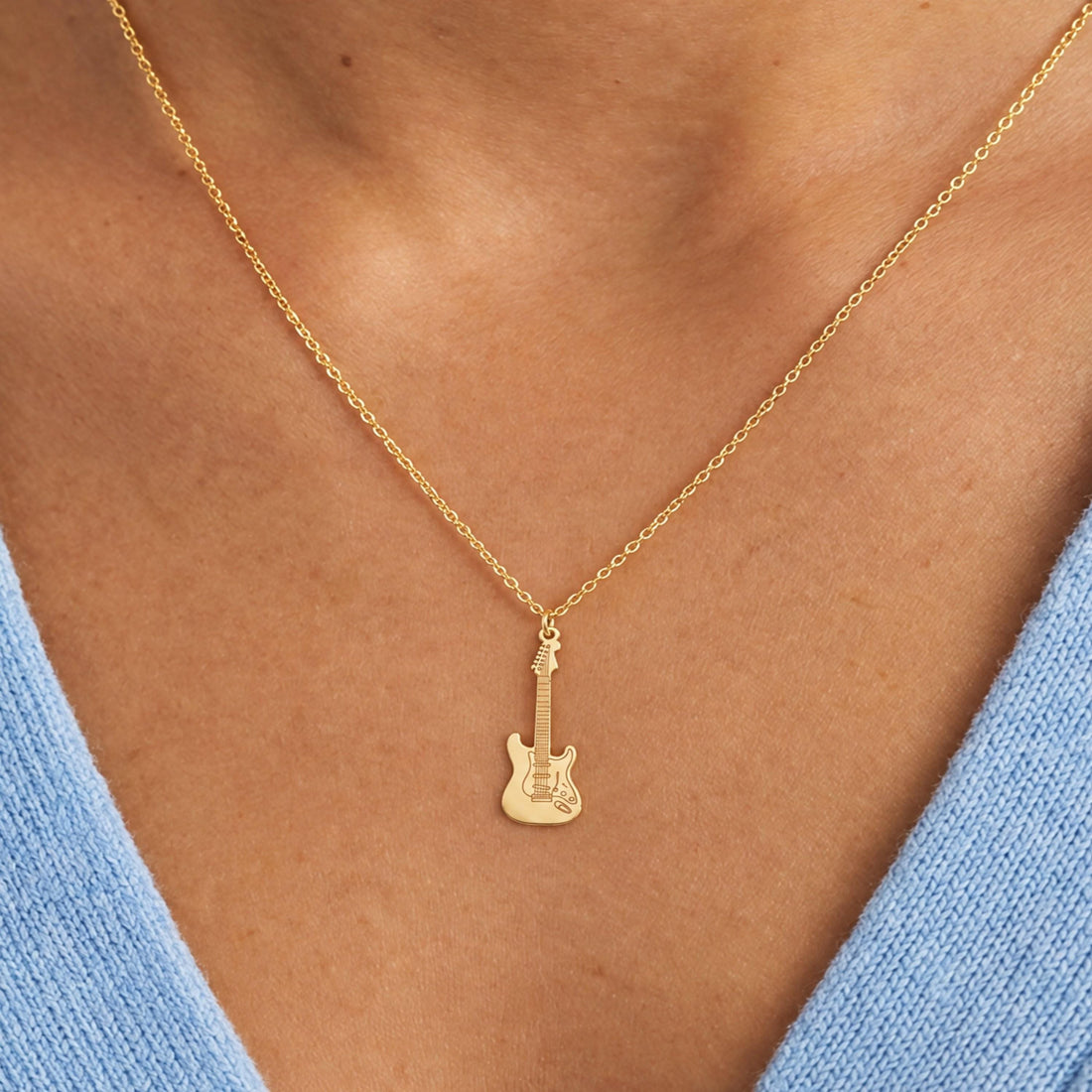 Electric Guitar Charm Necklace