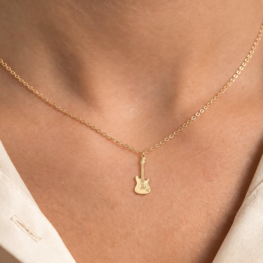 Electric Guitar Charm Necklace
