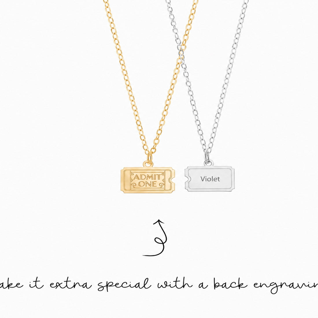 Ticket Stub Charm Necklace