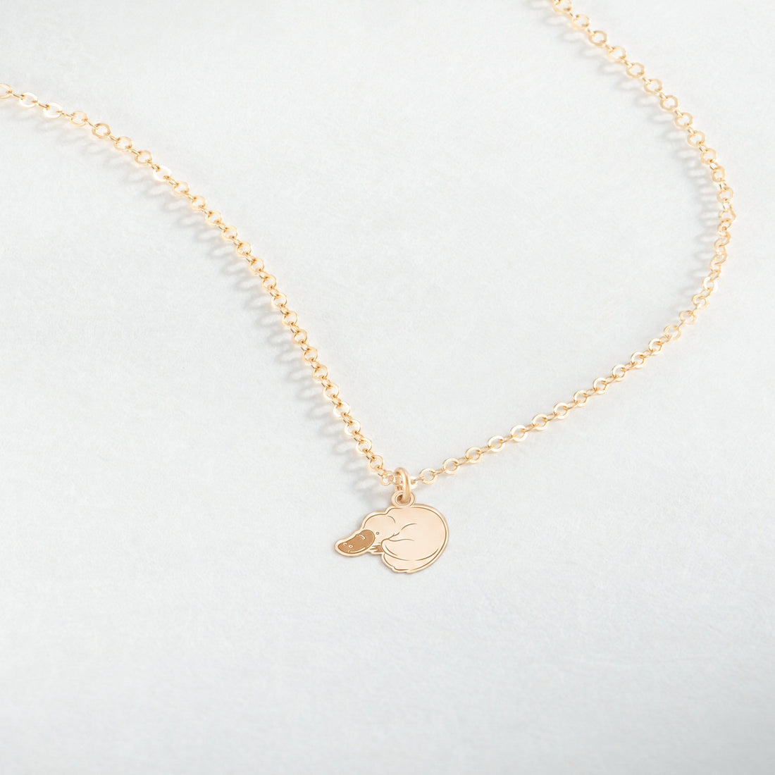 Curled Platypus Charm Necklace