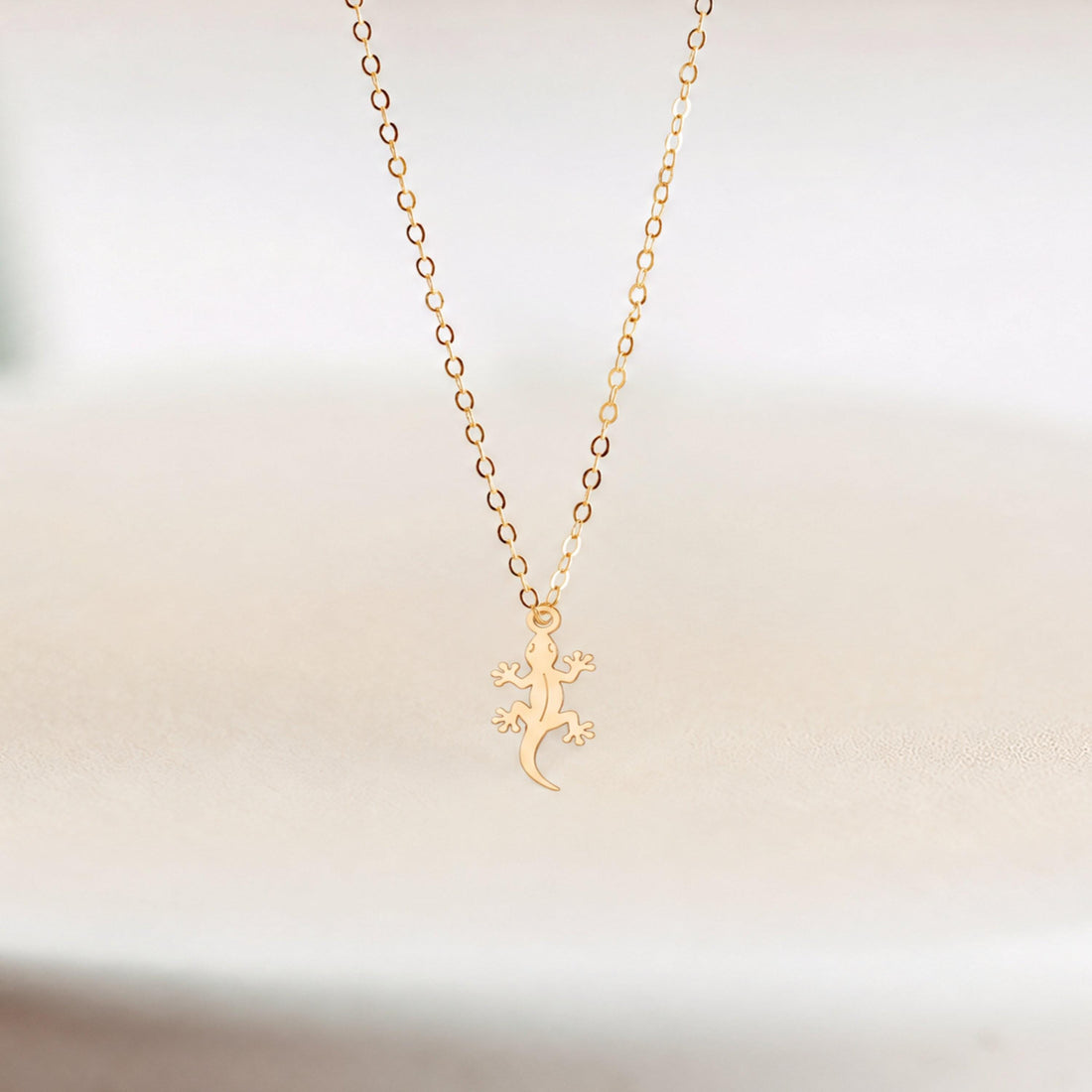 Gecko Lizard Charm Necklace