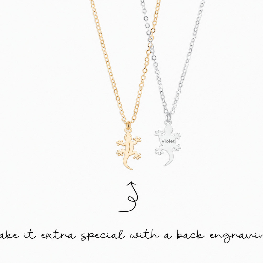 Gecko Lizard Charm Necklace