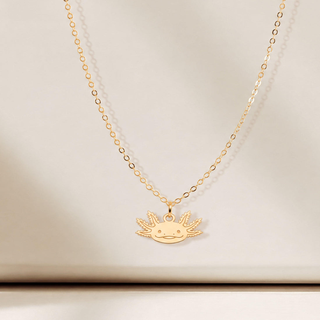 Axolotl Head Charm Necklace