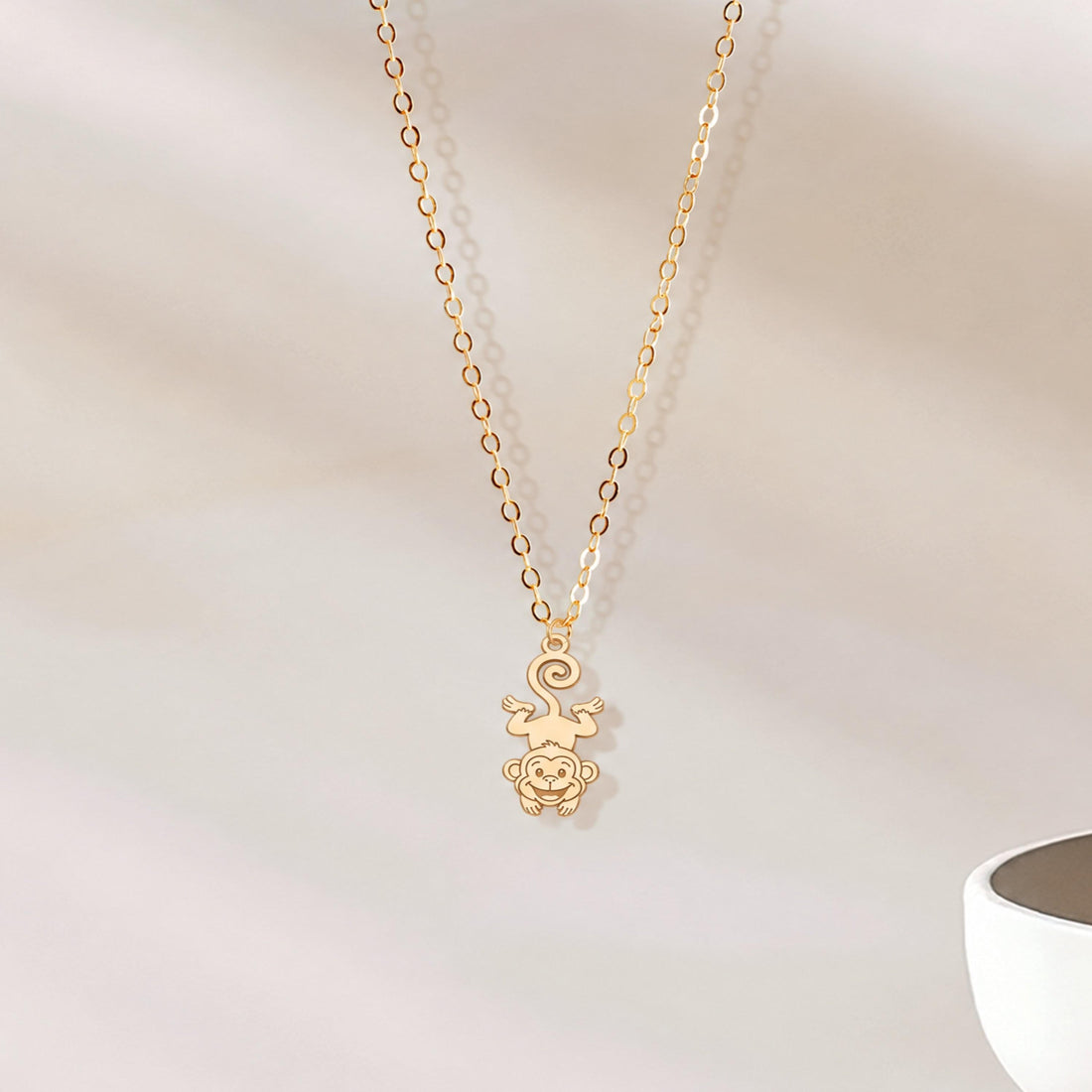 Hanging Monkey Charm Necklace
