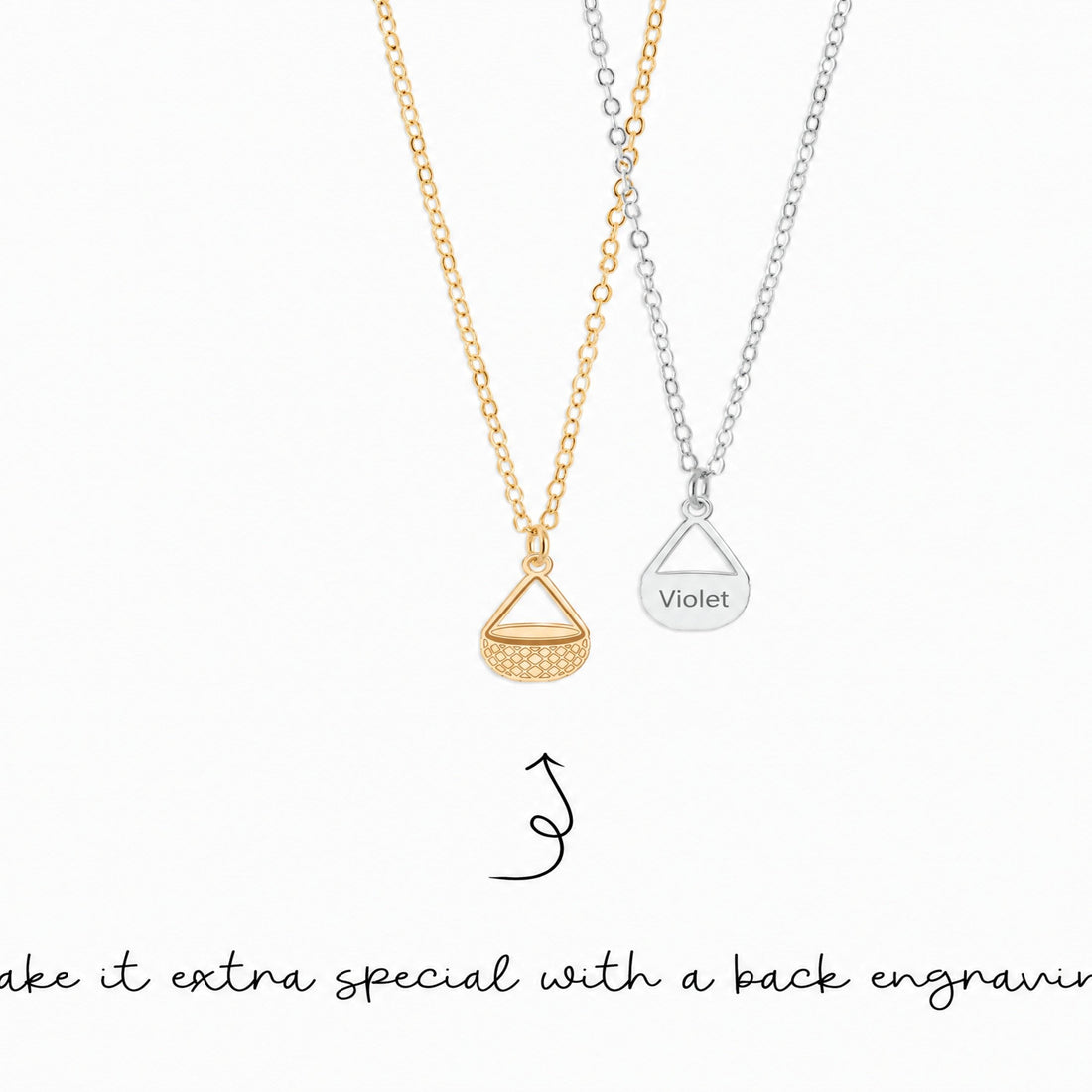 Woven Basket Charm Necklace