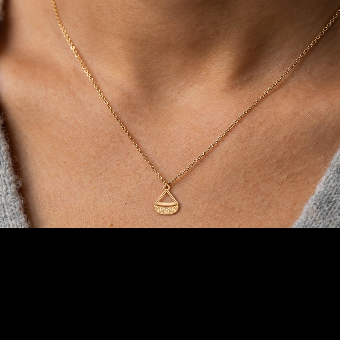 Woven Basket Charm Necklace