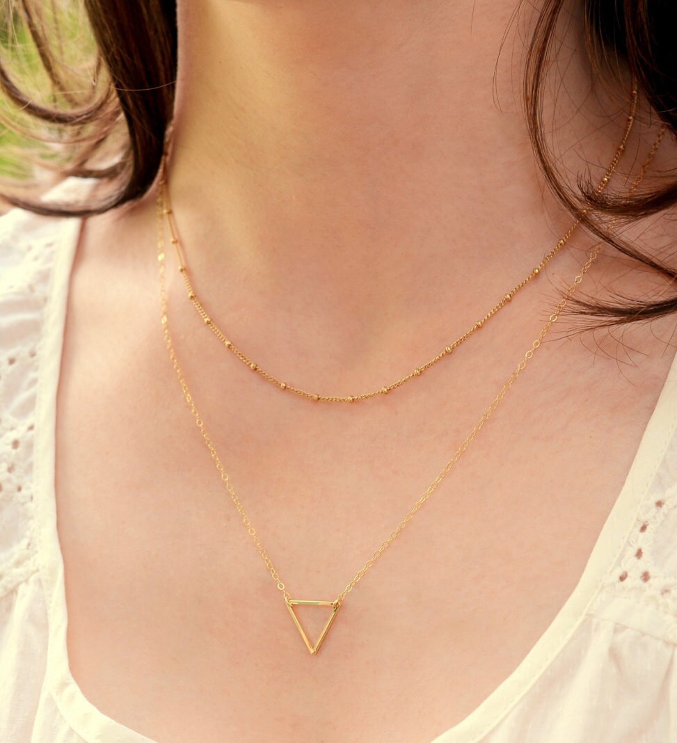 Gold Triangle Necklace