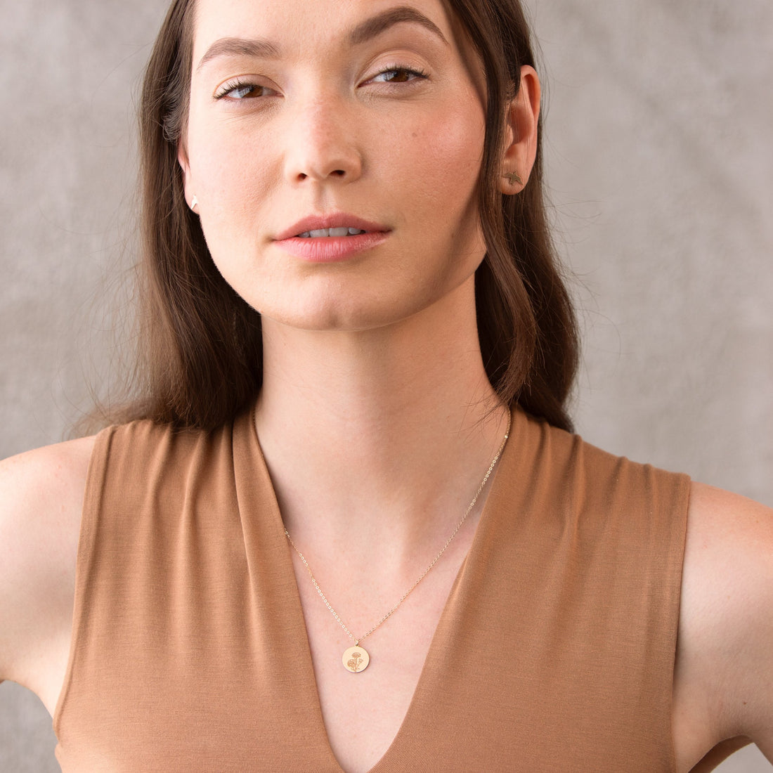 Dandelion Disc Necklace