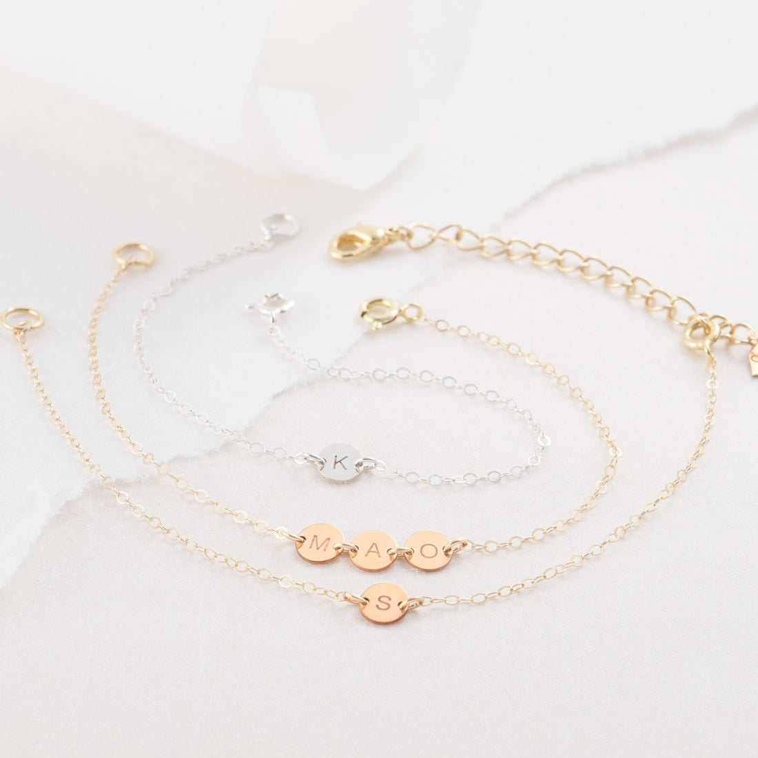 Initial Disc Bracelet