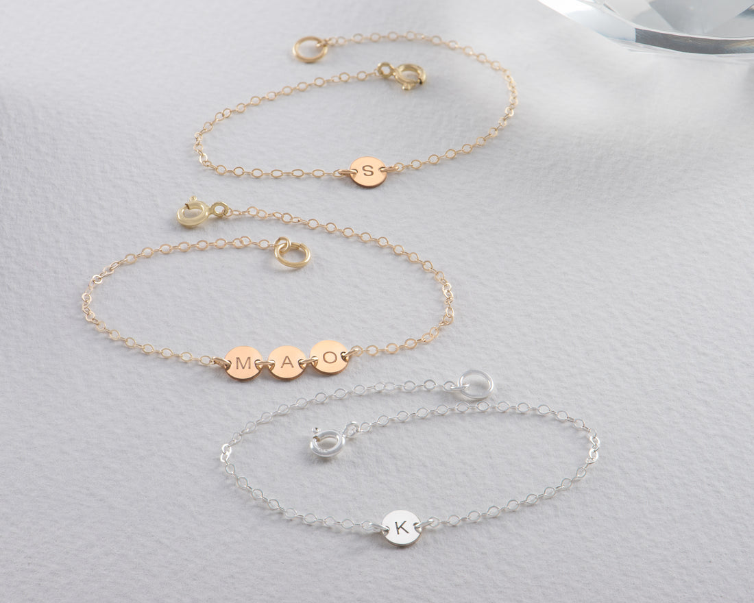 Personalized Initial Disc Bracelet