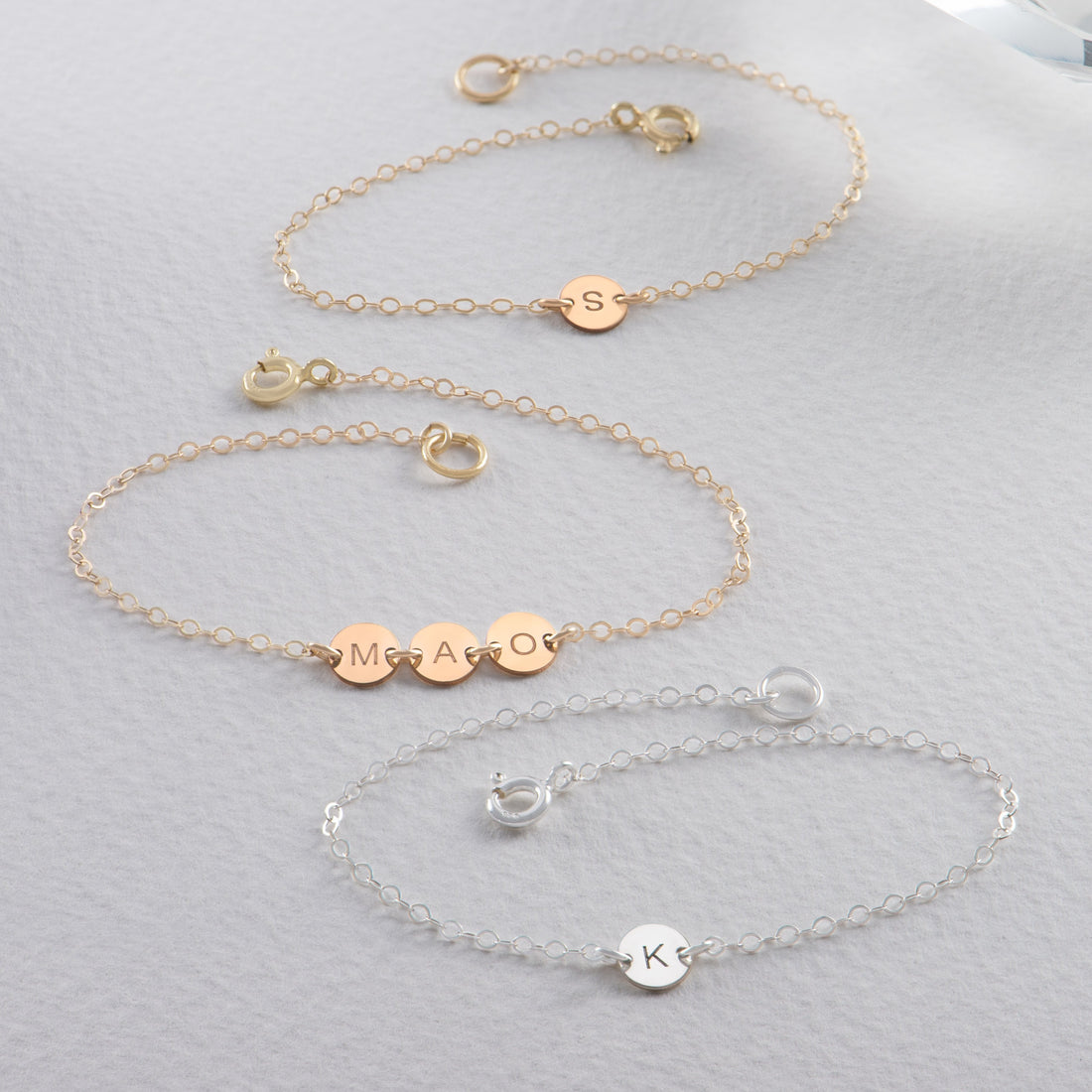 Initial Disc Bracelet