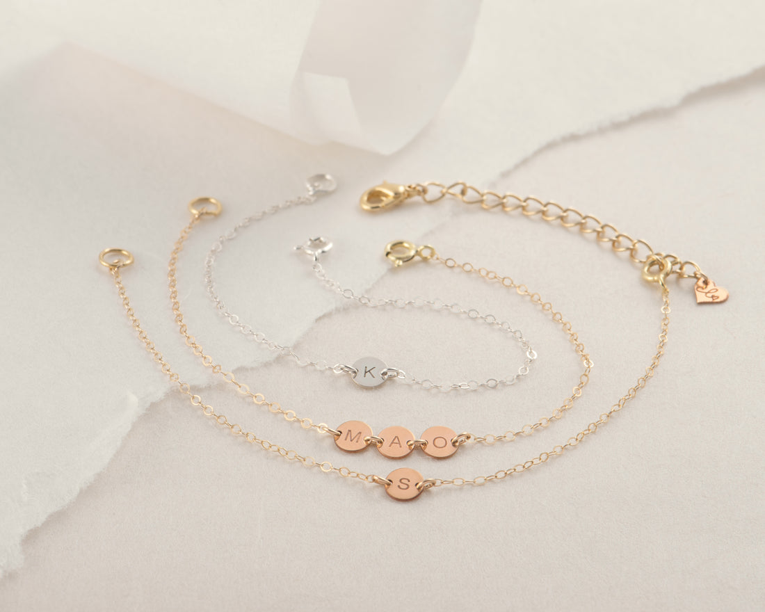 Personalized Initial Disc Bracelet