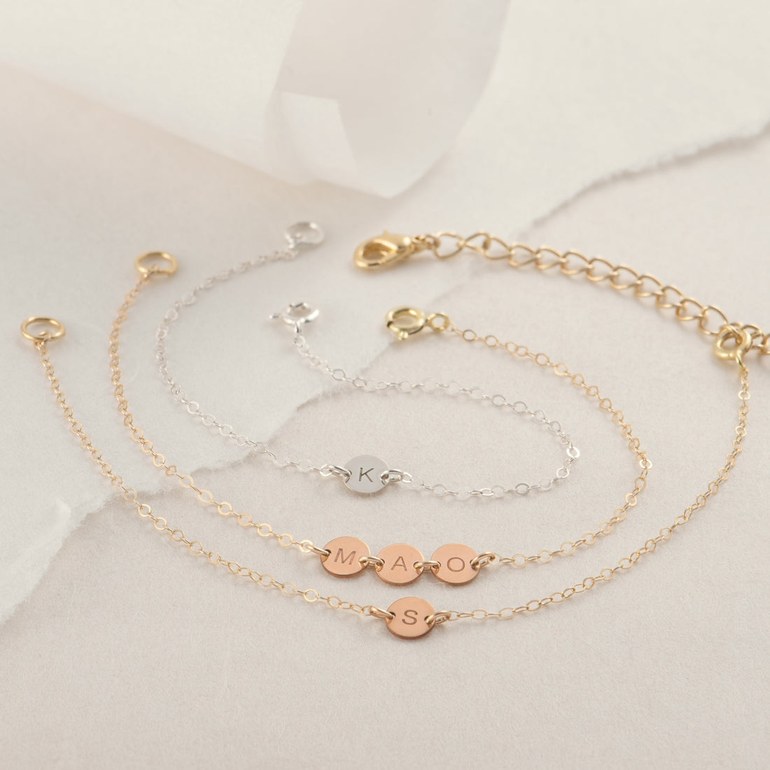 Initial Disc Bracelet