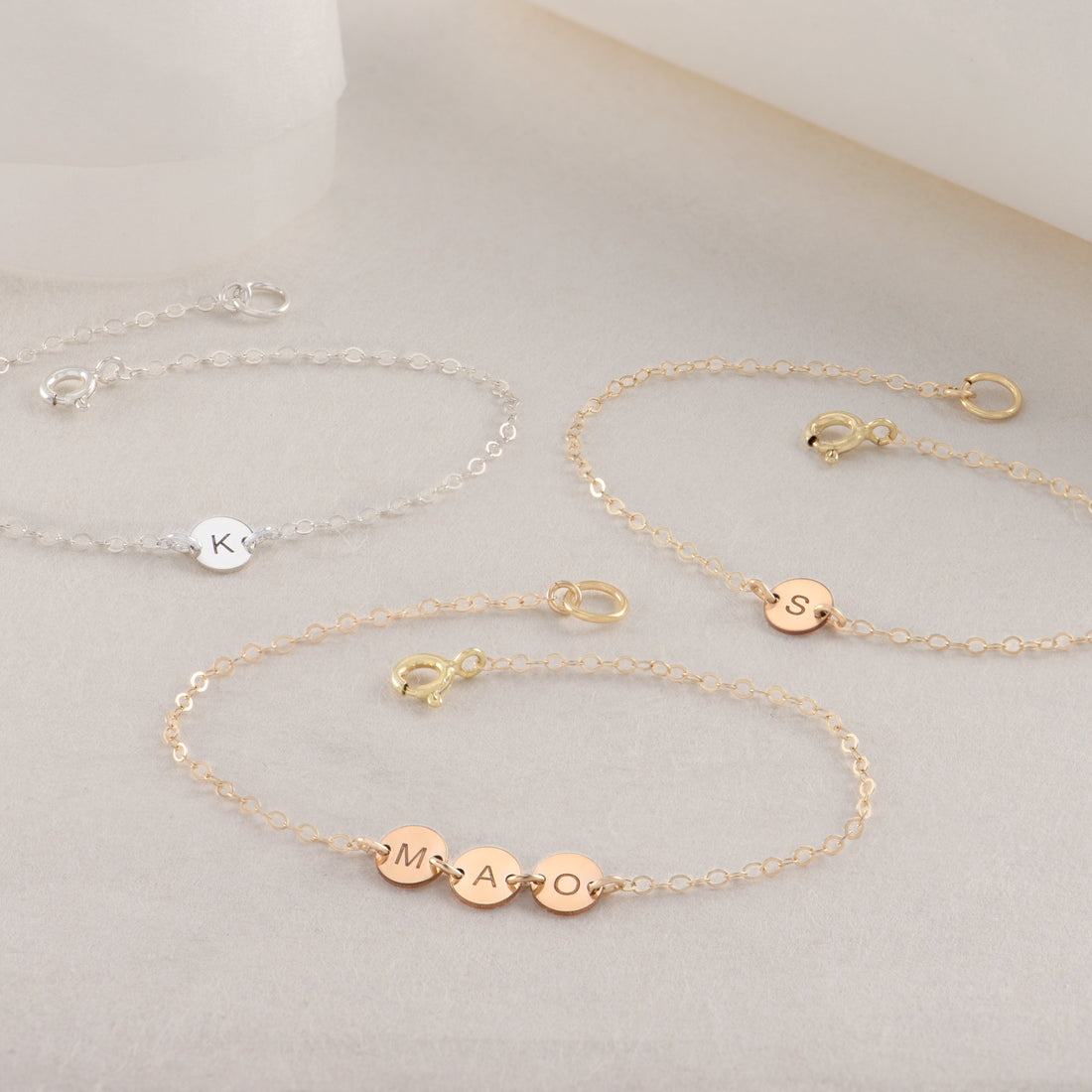 Initial Disc Bracelet