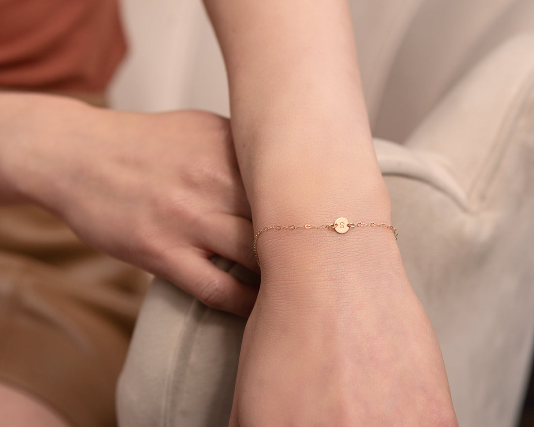 Personalized Initial Disc Bracelet