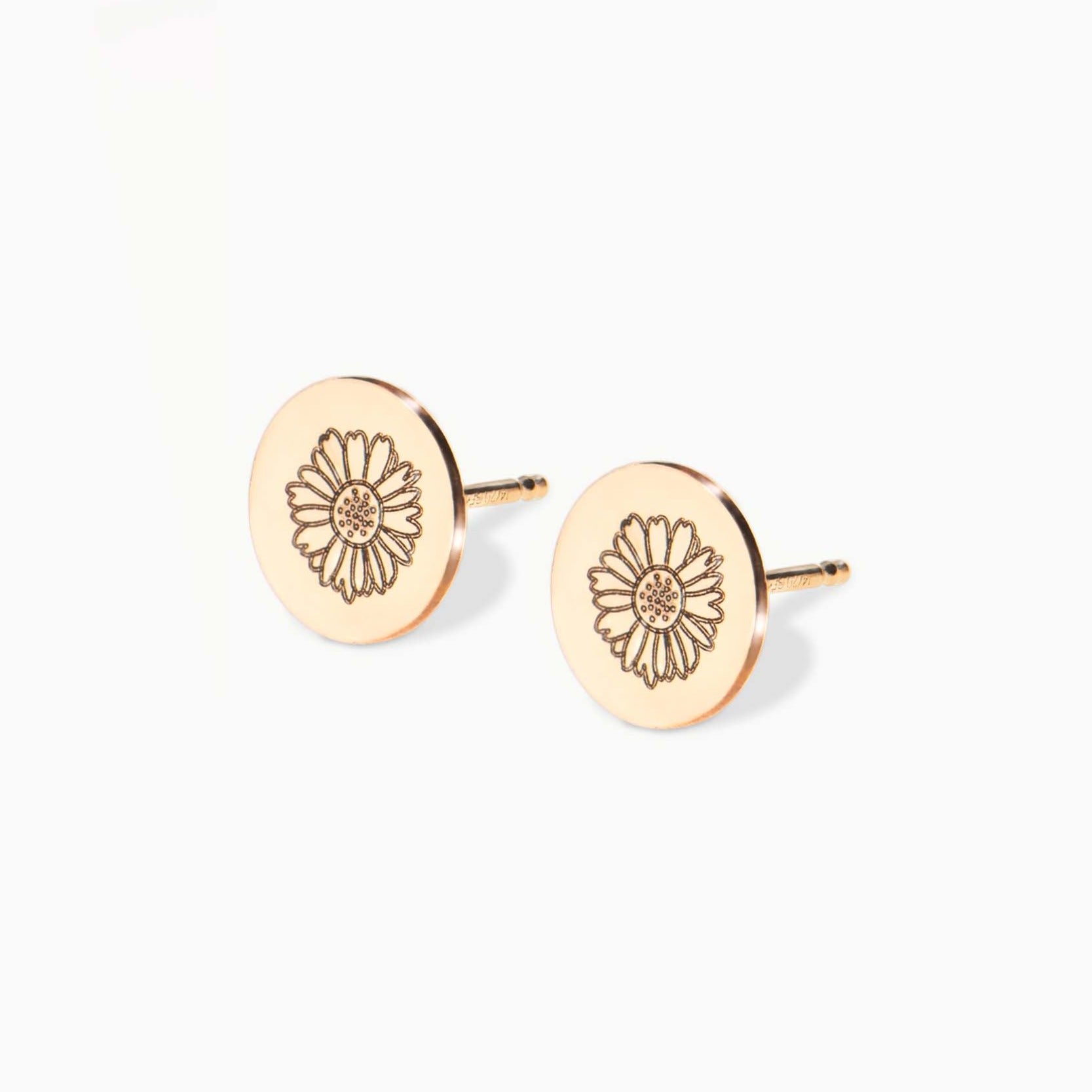 Birth Flower Disc Earring