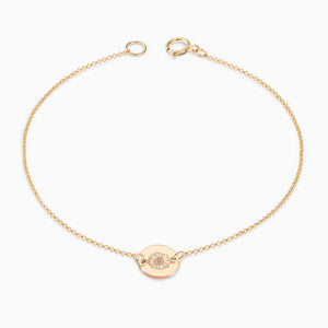 Birth Flower Disc Bracelet