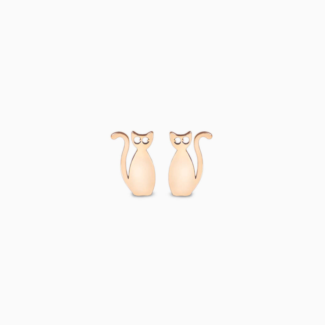 Gold Cat Stud Earrings