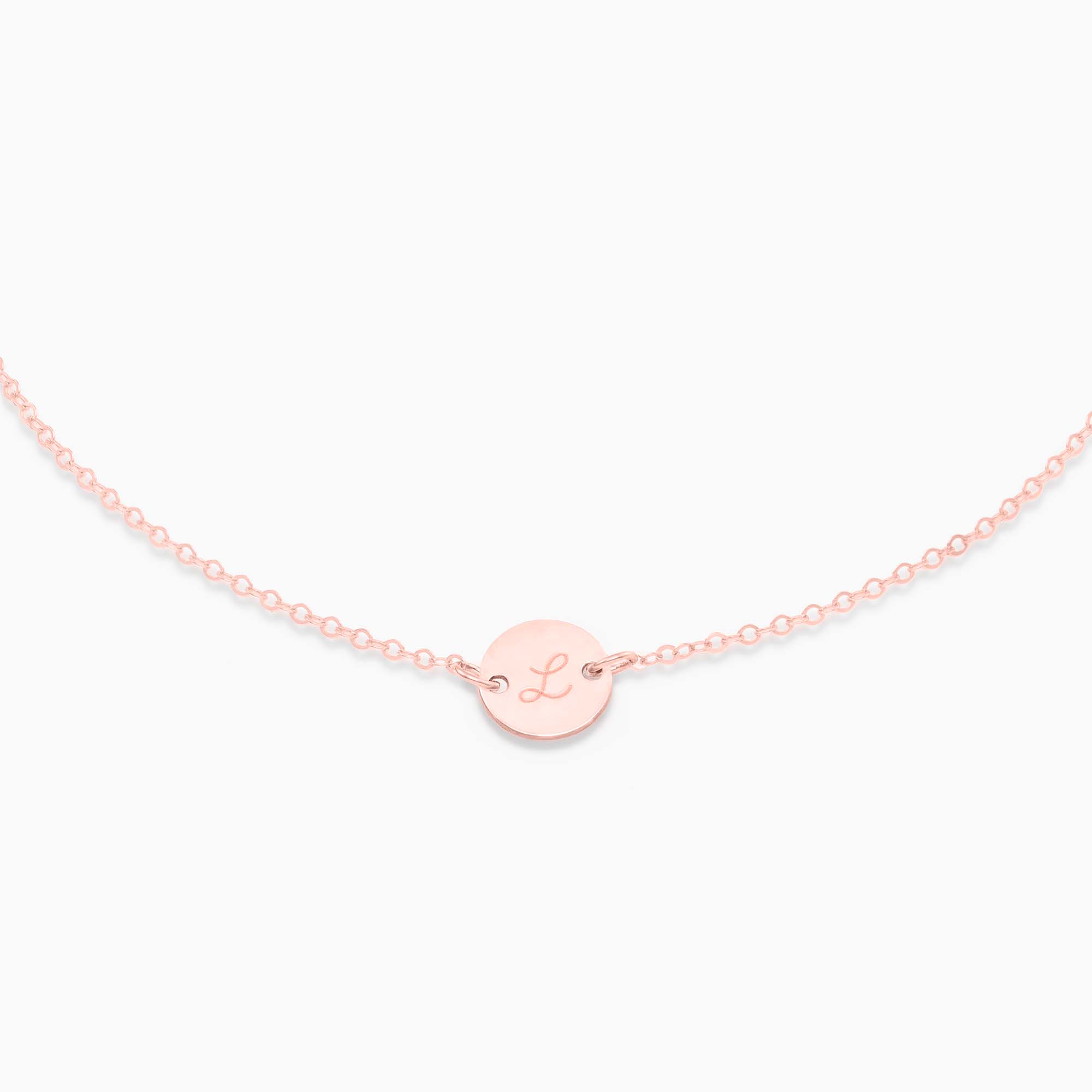 Initial Disc Choker Necklace