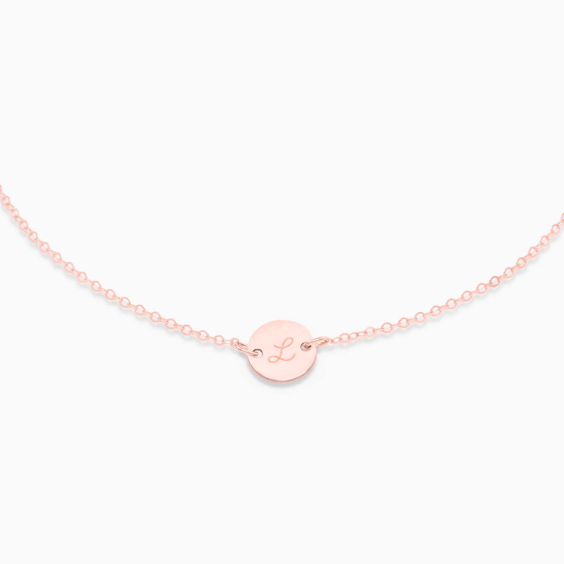 Initial Disc Pendant Necklace