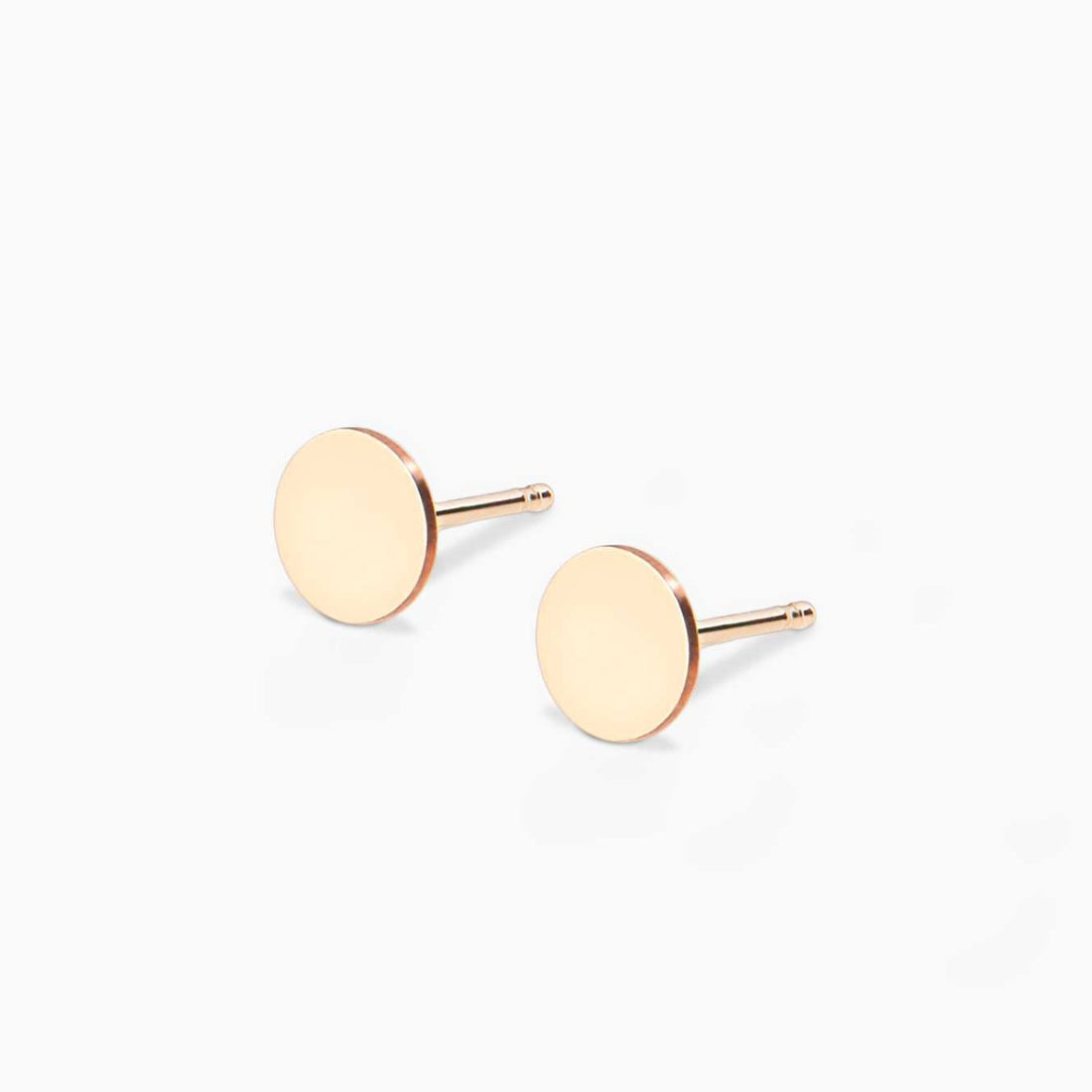 Gold Circle Stud Earrings