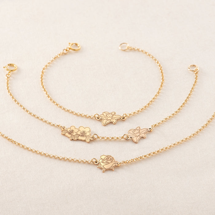 Birth Month Flower Bracelet