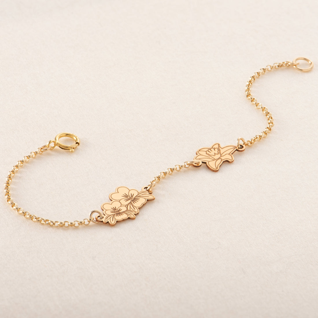 Rose Birth Flower Bracelet
