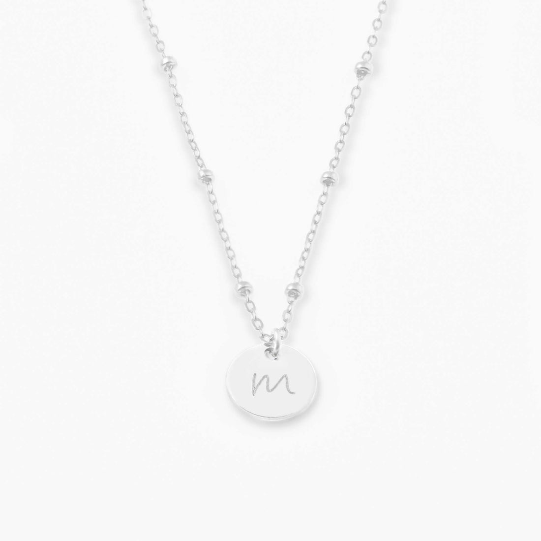 Personalized Initial Disc Beady Necklace