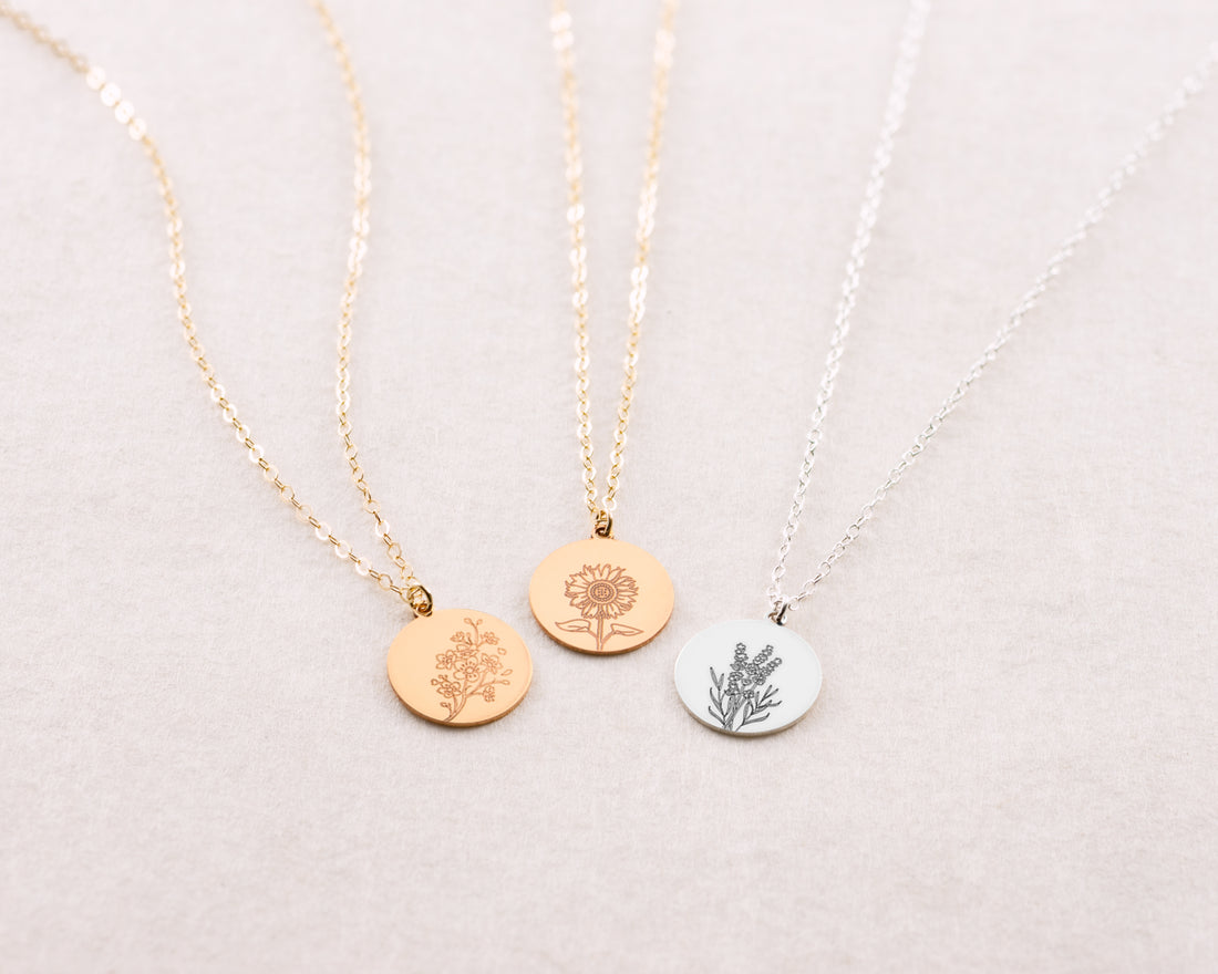 Dandelion Disc Necklace