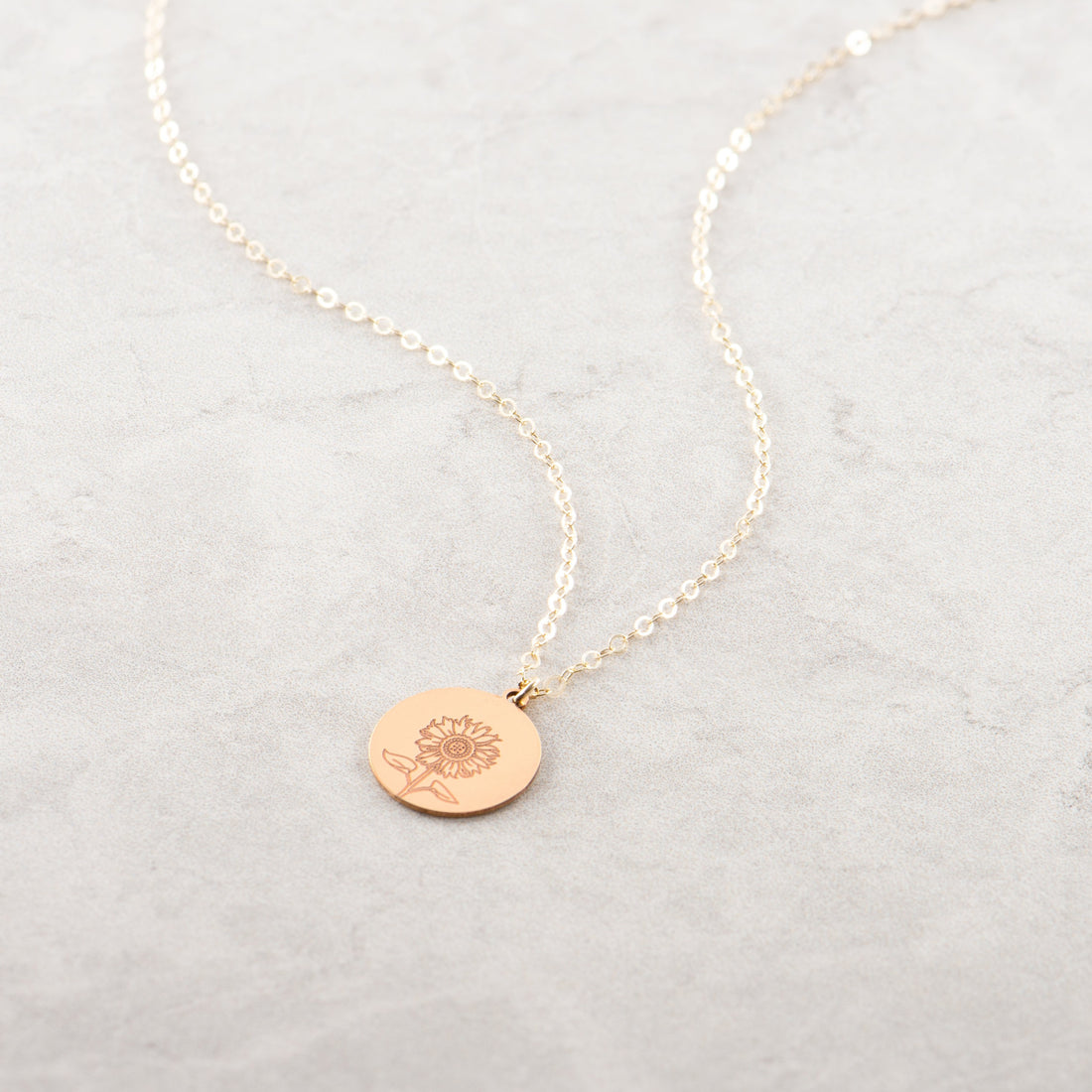 Dandelion Disc Necklace