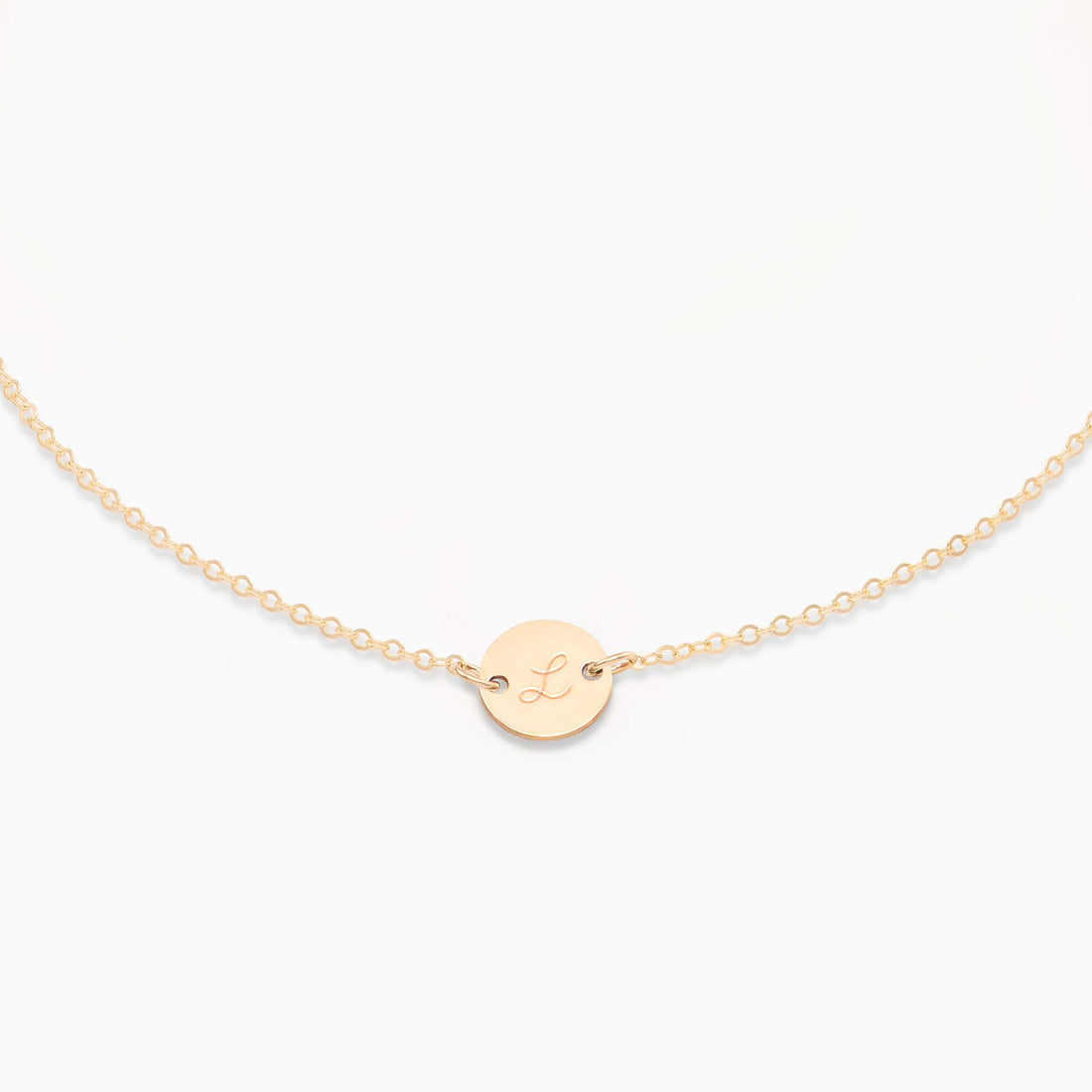 Initial Disc Pendant Necklace