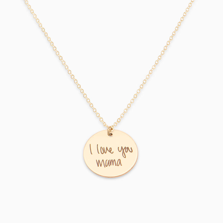 Handwritten Personalized Disc Necklace