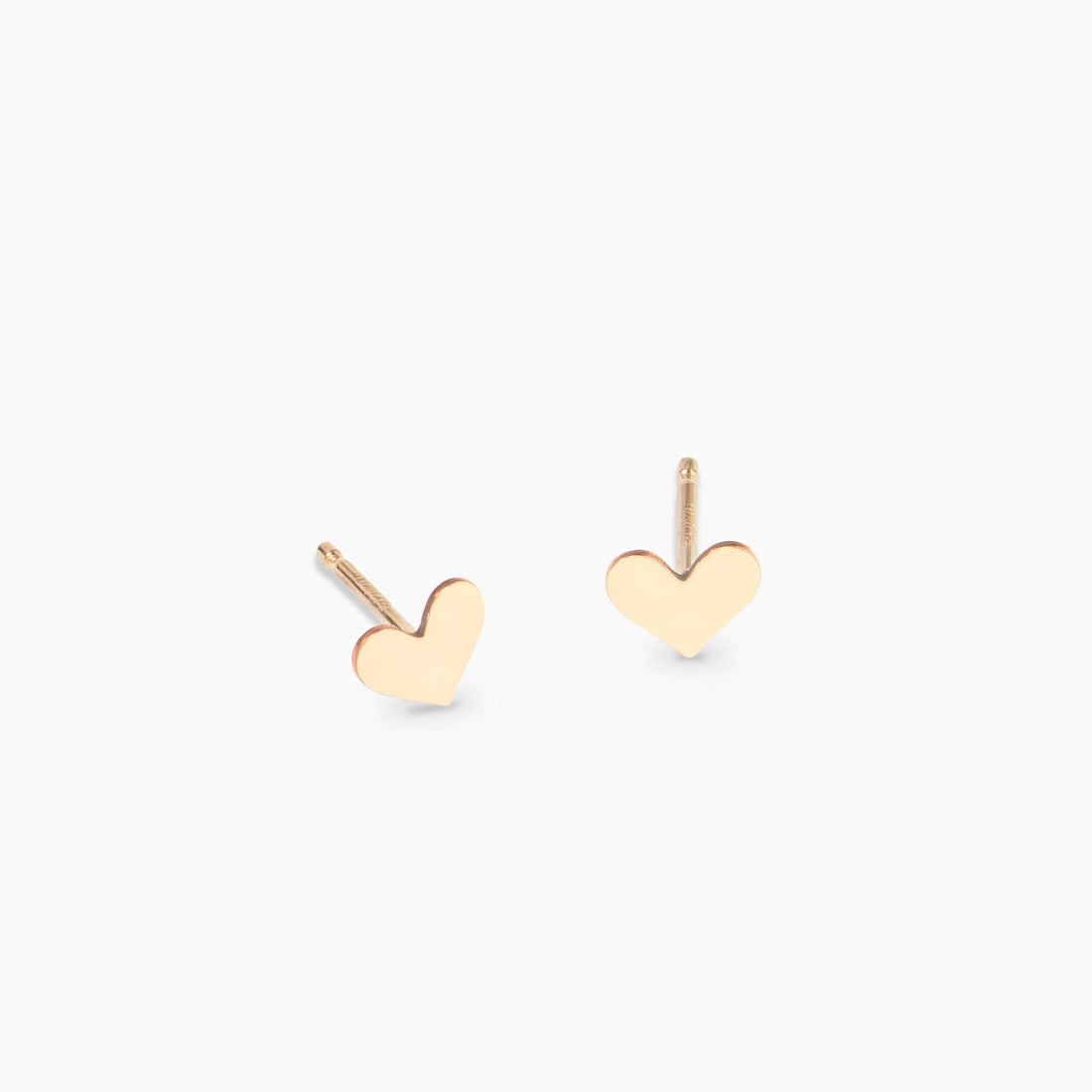 Gold Heart Stud Earrings