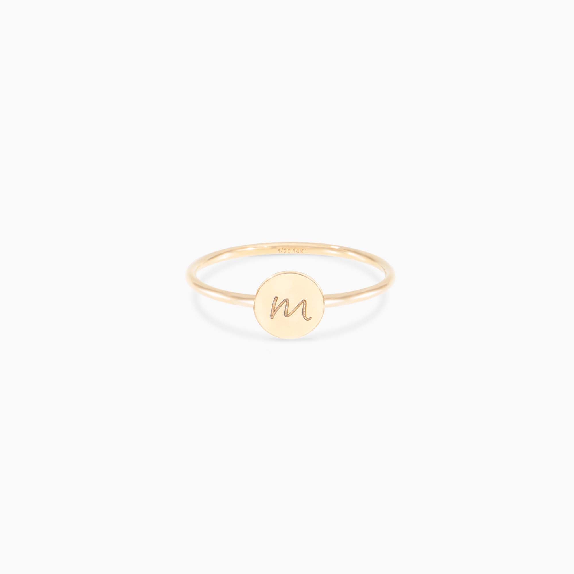 Personalized Initial Disc Ring