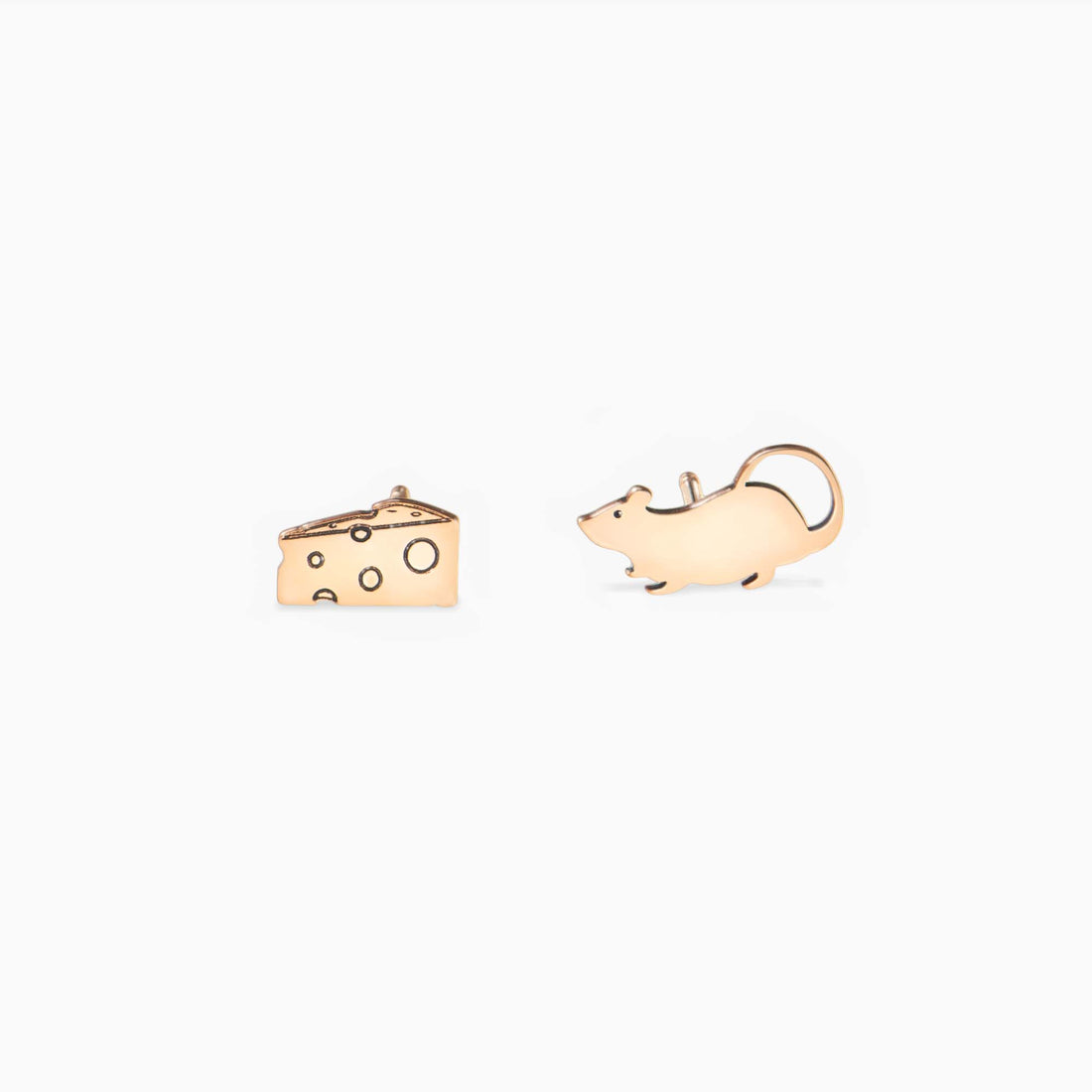 Mouse And Cheese Stud Earrings