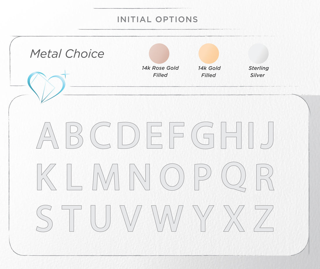 Uppercase Block Font Initial Ring