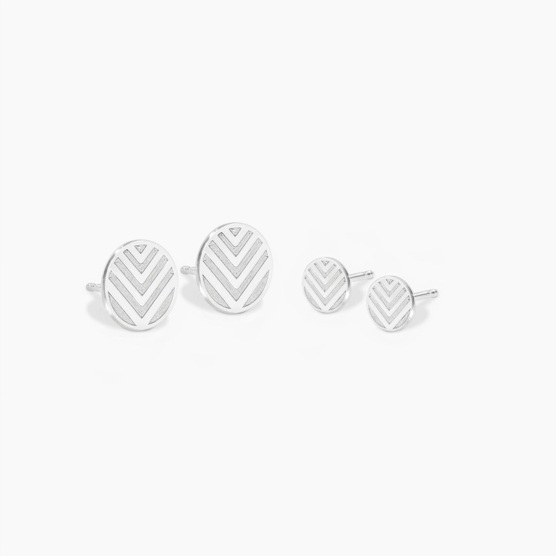 Chevron Disc Stud Earrings