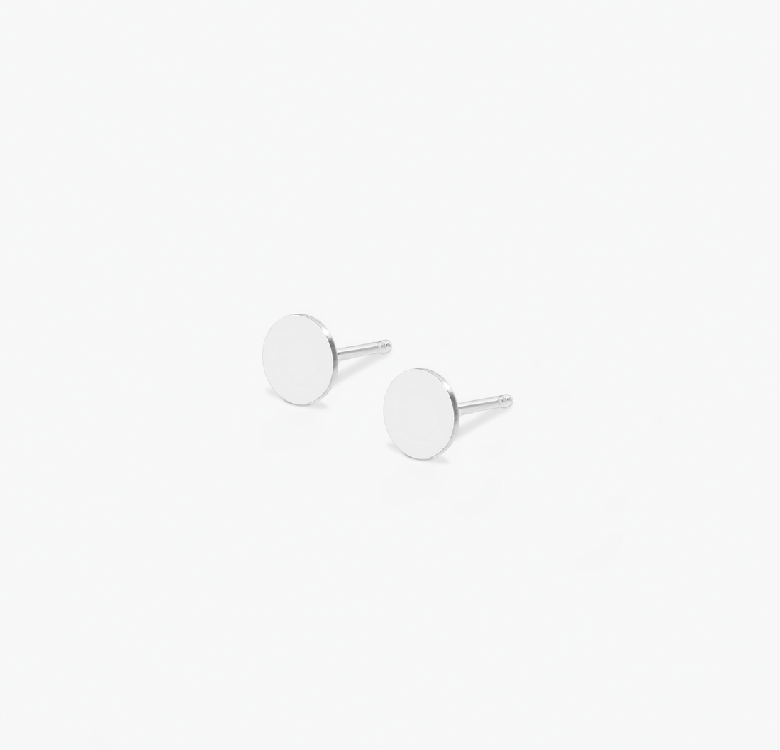 Gold Circle Stud Earrings