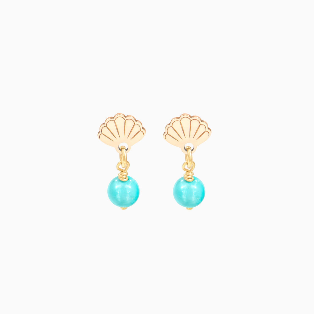 Shell with hanging Bead Earring