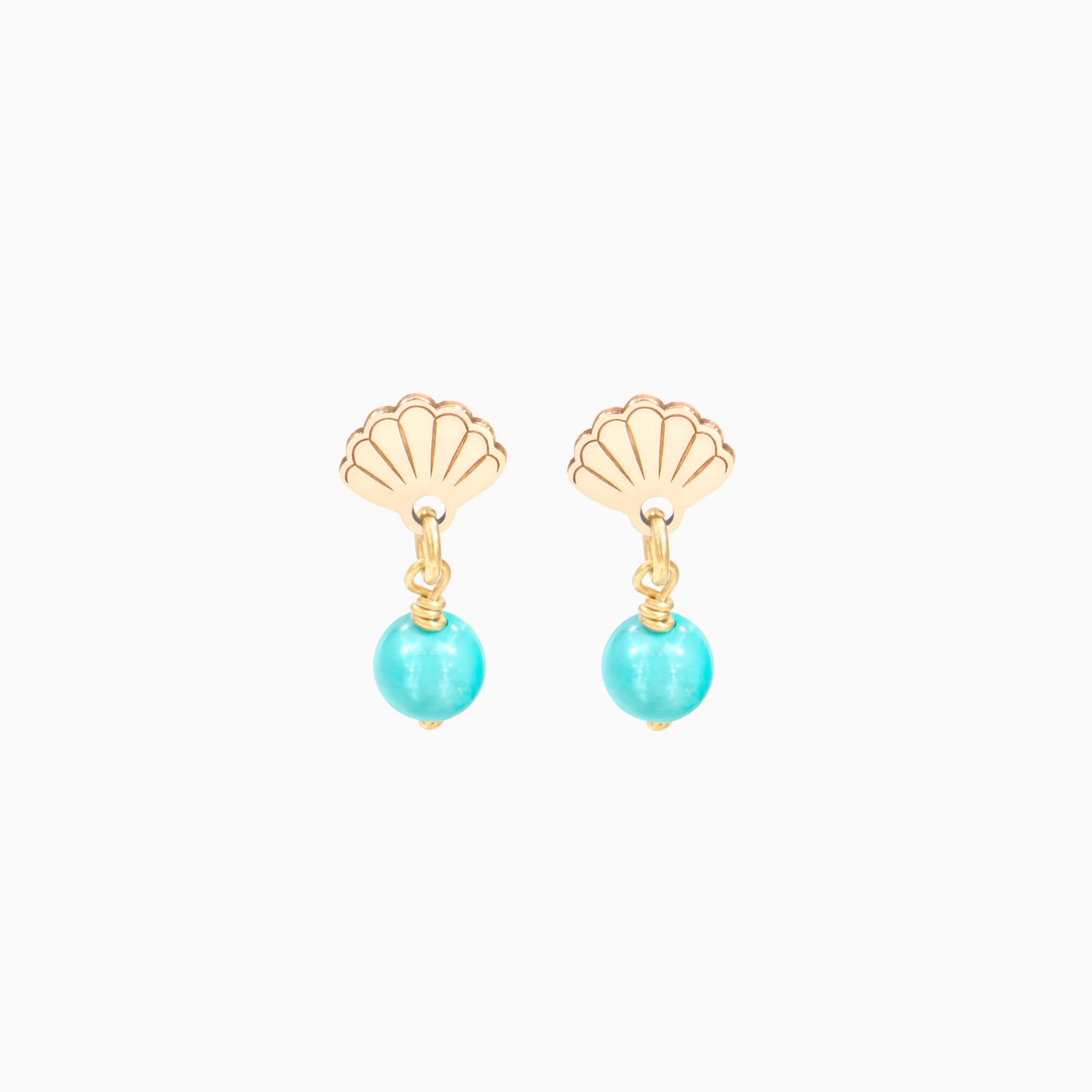Shell with hanging Bead Earring