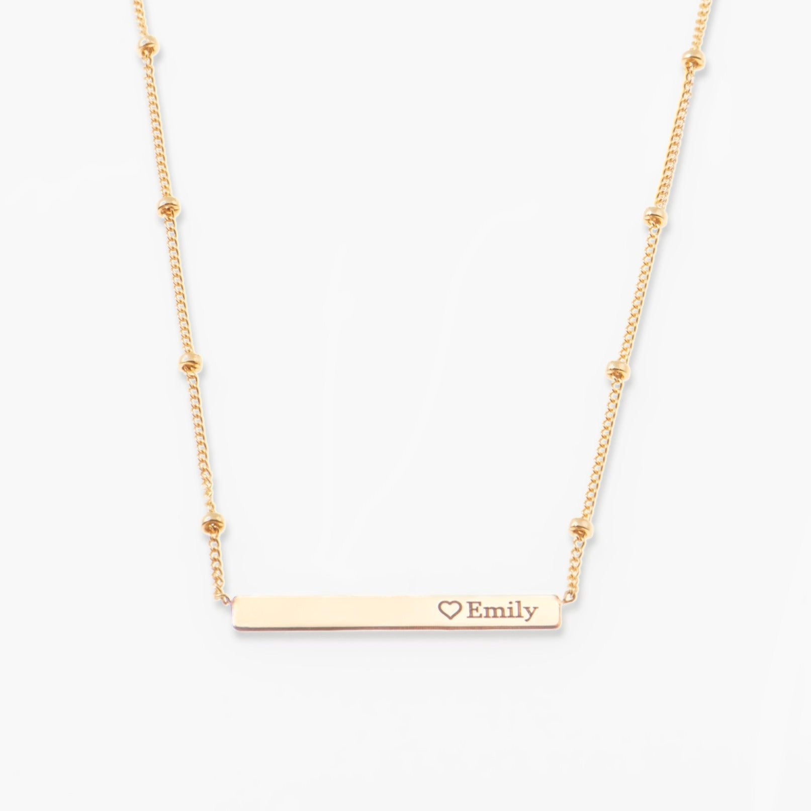 Skinny Mini Bar Necklace w/ Bead Chain