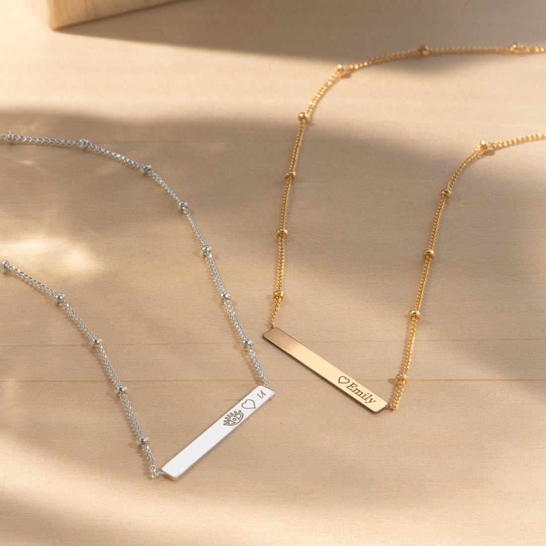 Personalized Bar Beady Necklace