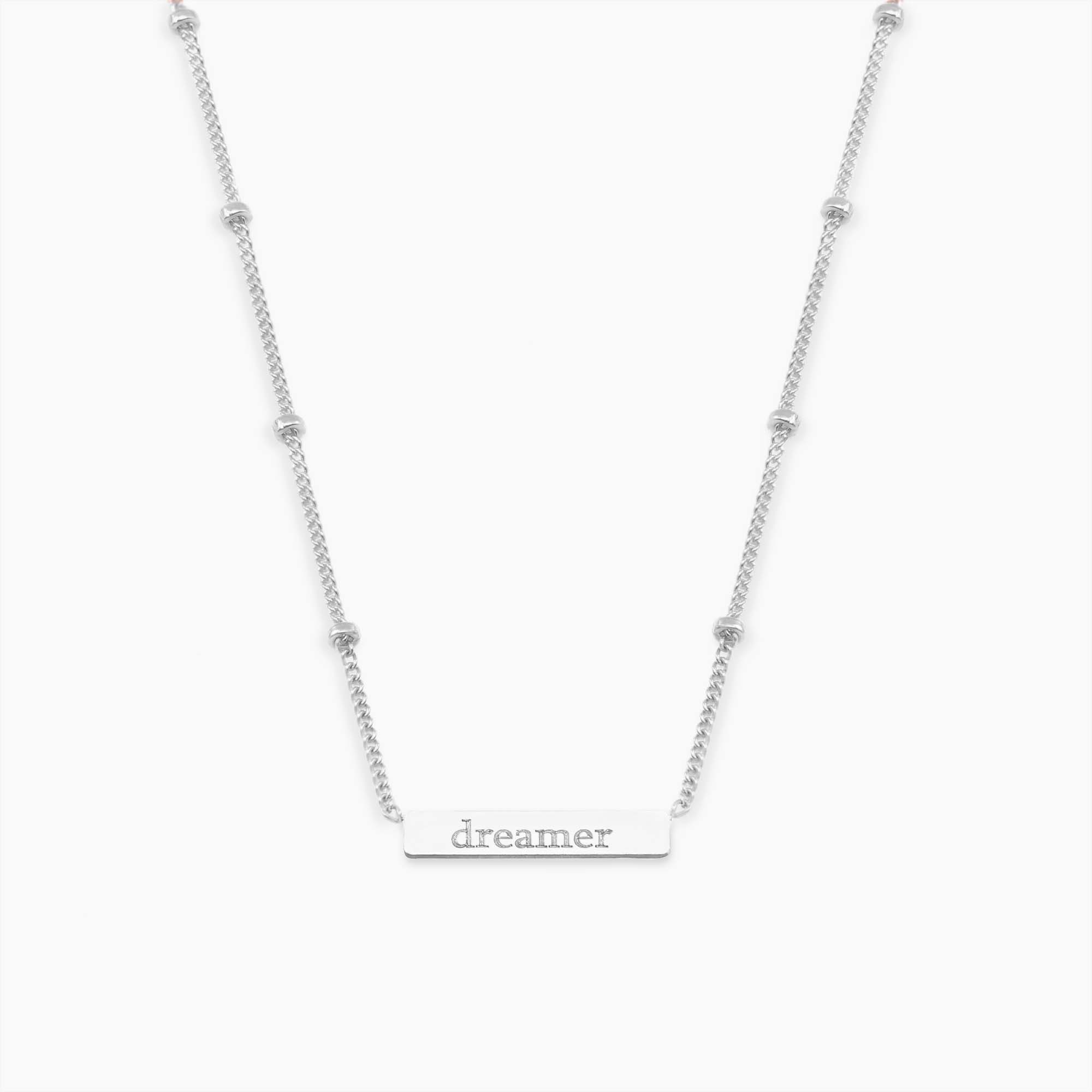 Tiny Bar Necklace w/ Satellite Chain