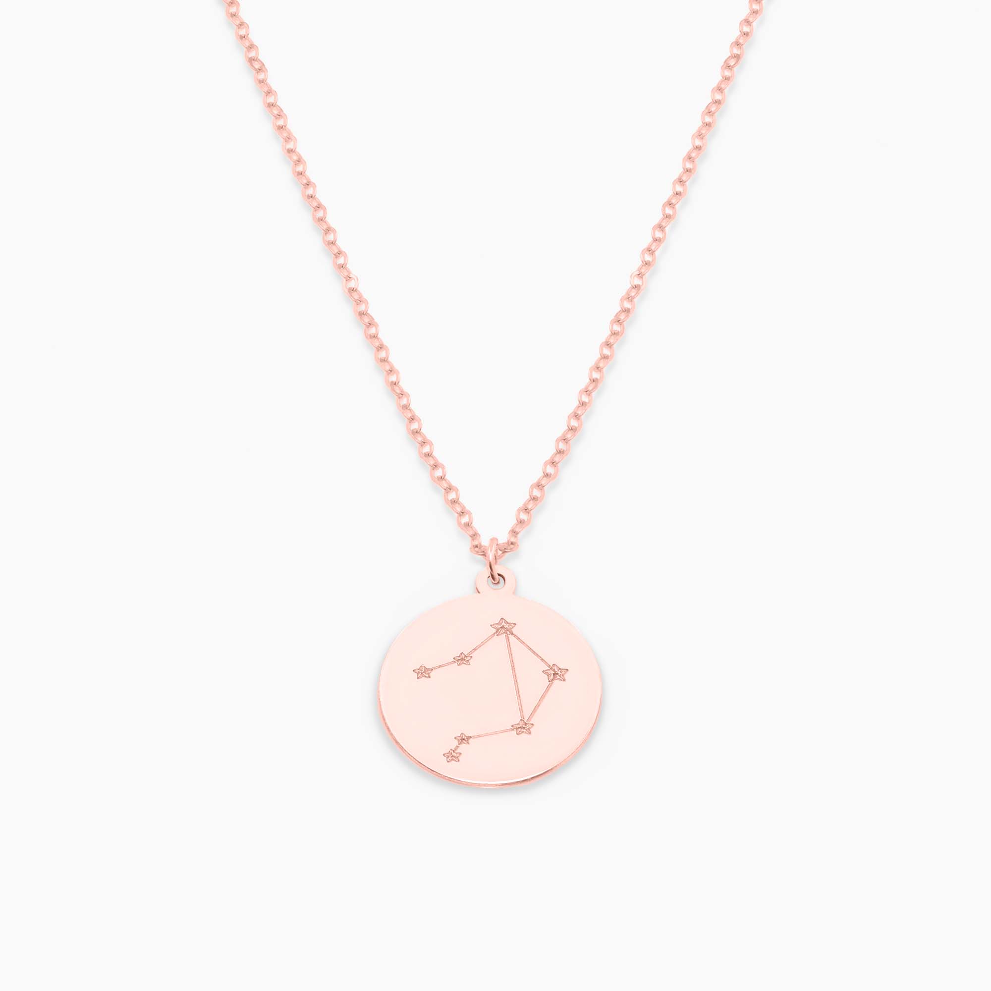 Sterling Silver Zodiac Disc Necklace