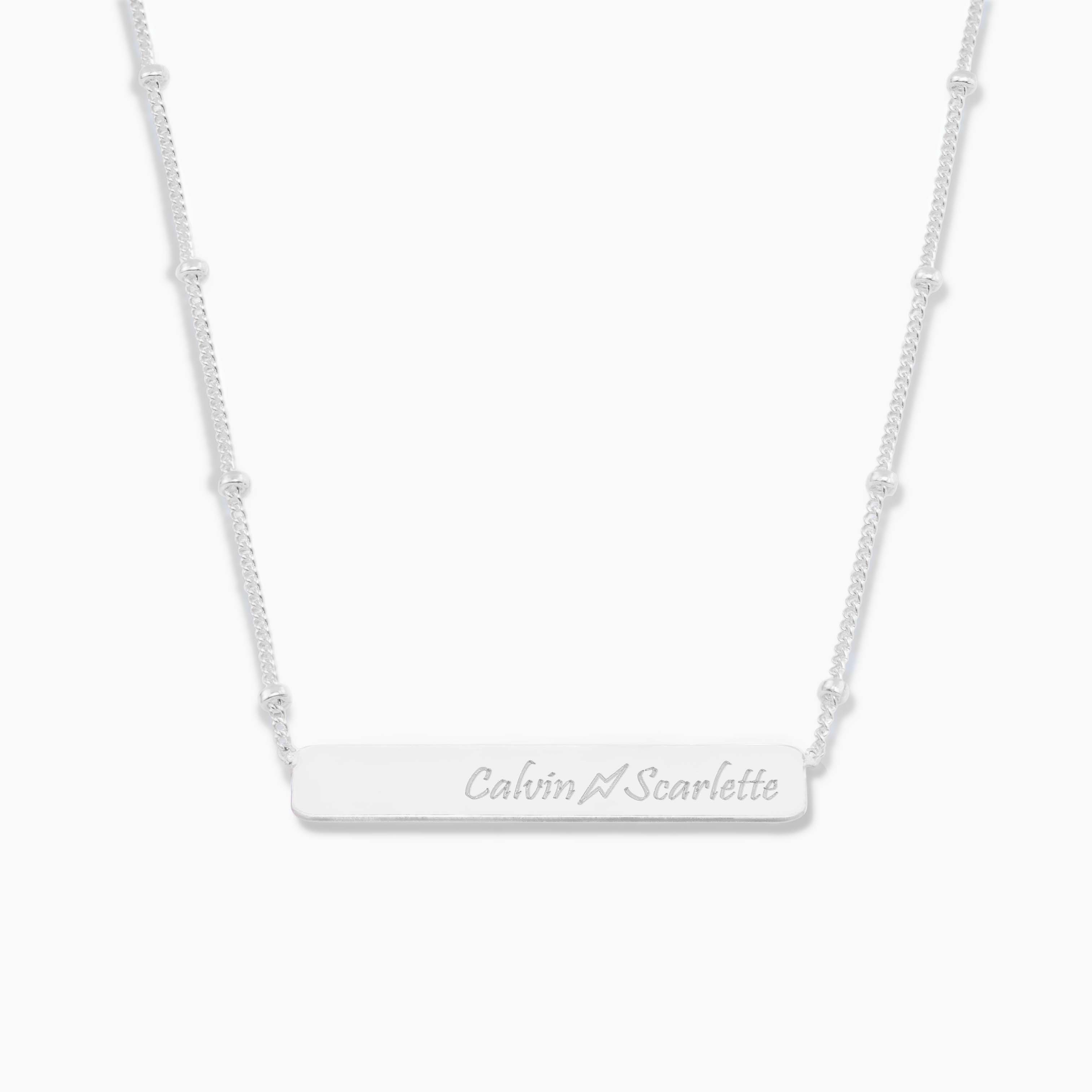 Bar Necklace w/ Satellite Chain