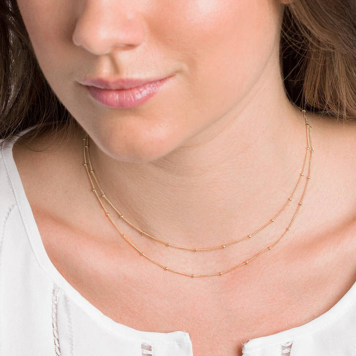 Dainty Satellite Bead Chain Necklace