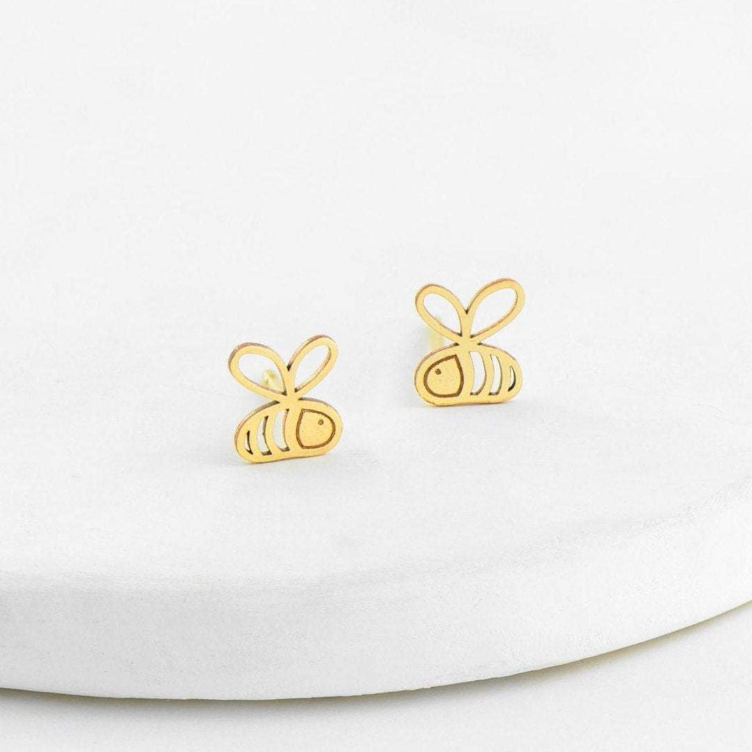 Bumble Bee Cutout Stud Earrings