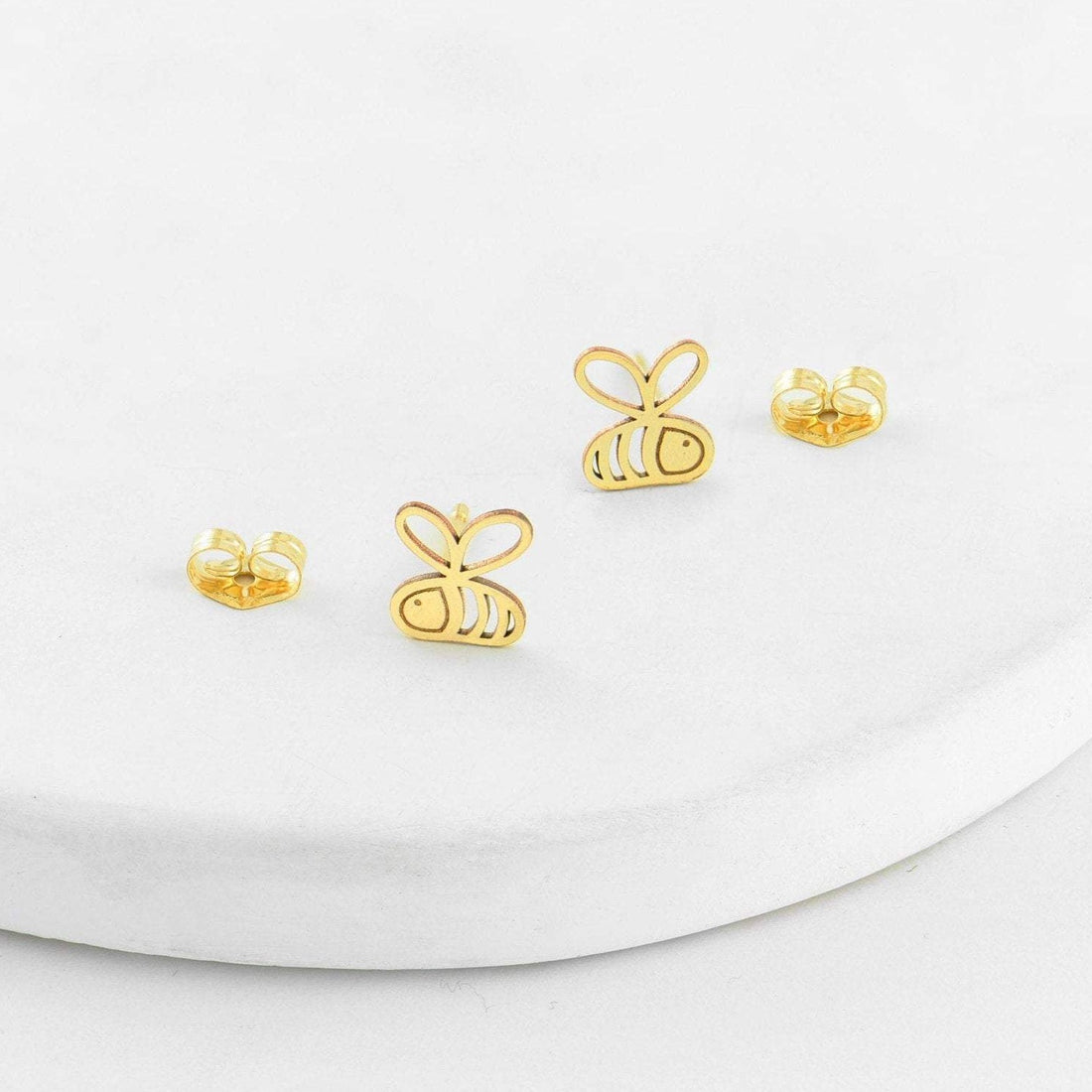 Bumble Bee Cutout Stud Earrings